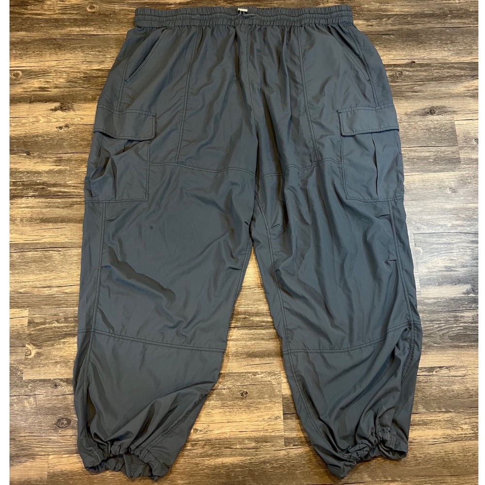 UGG Men's 3X Gray Lightweight Cargo Jogger Pants Parachute Utility Y2K